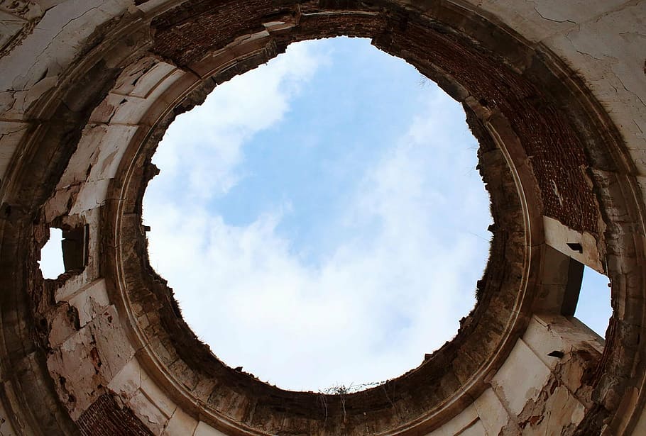 architecture, sky, geometry, clouds, building, tower, built structure HD wallpaper