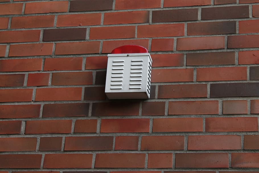 external alarm, signal light, wall, security, brick, wall - Building Feature HD wallpaper