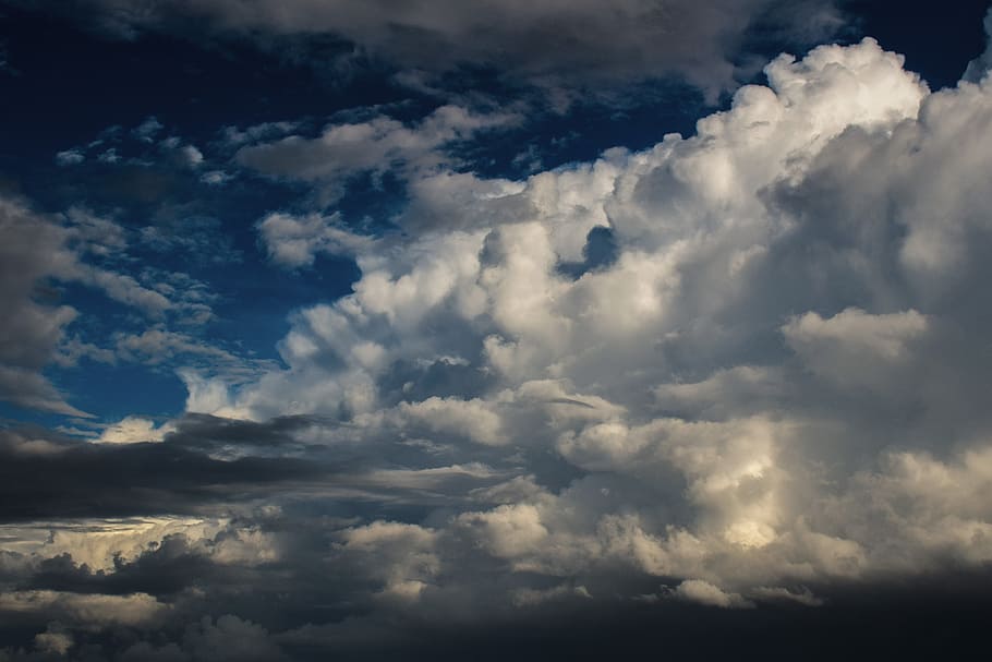 clouds, cumulus, nature, sky, weather, panoramic, cloudscape HD wallpaper