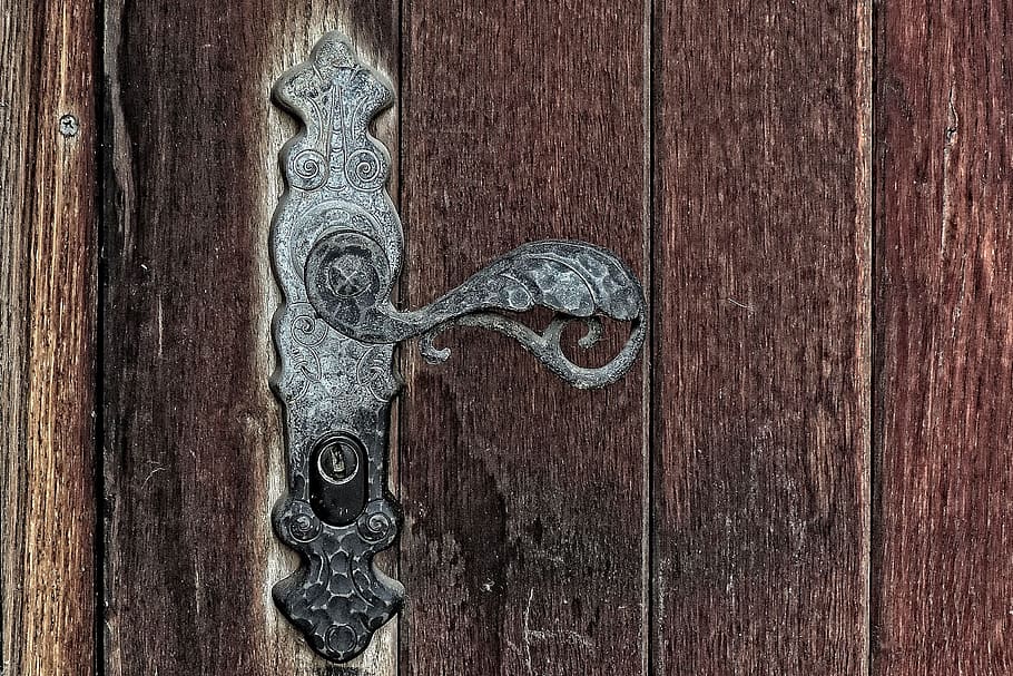 Wooden, Door, Door, Door Handle, wooden door, door lock, house entrance