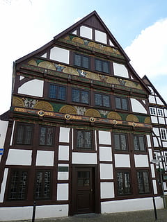 Paderborn, Lower Saxony, Old Town, historically, home, truss HD wallpaper
