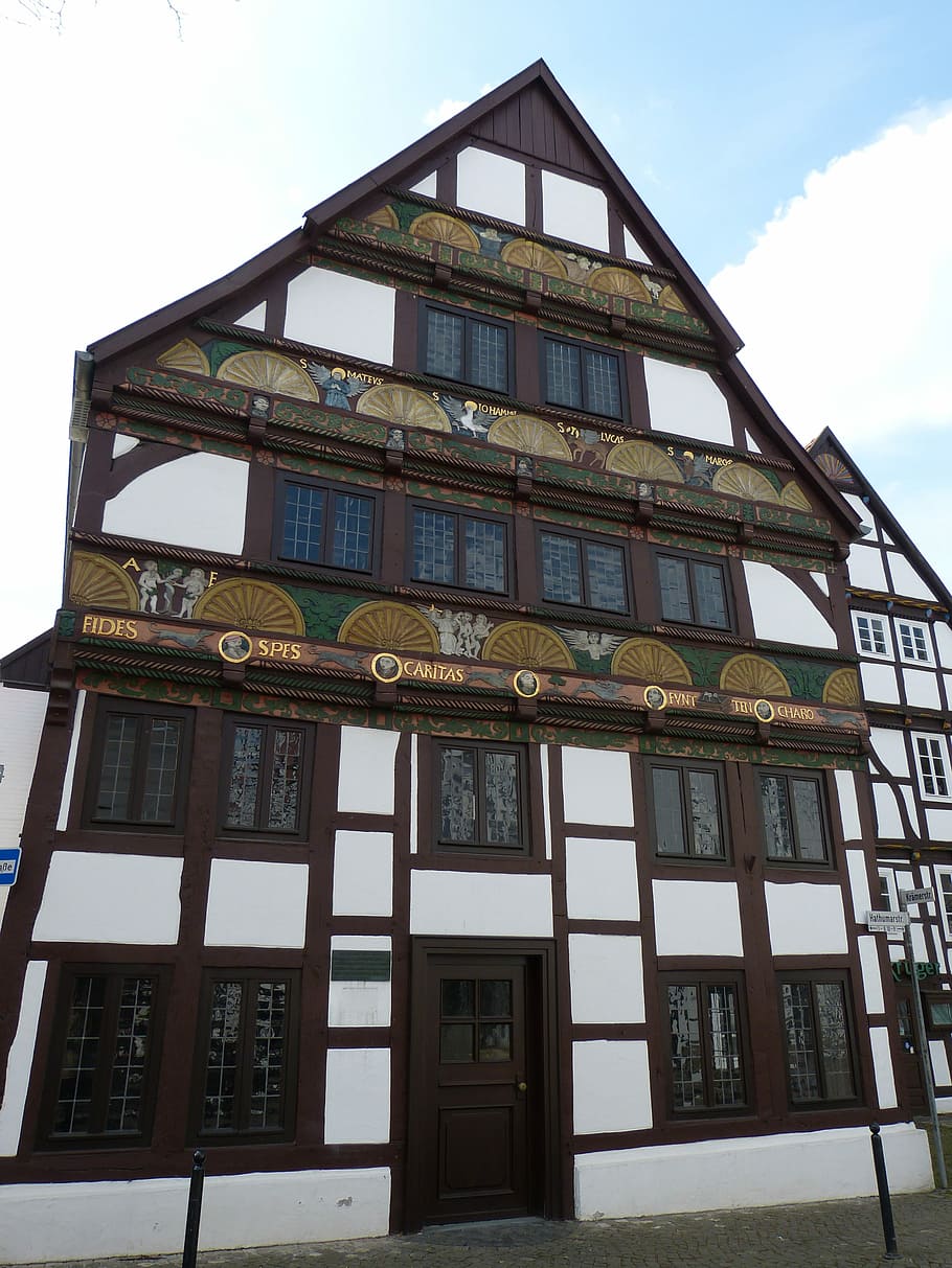 Paderborn, Lower Saxony, Old Town, historically, home, truss HD wallpaper