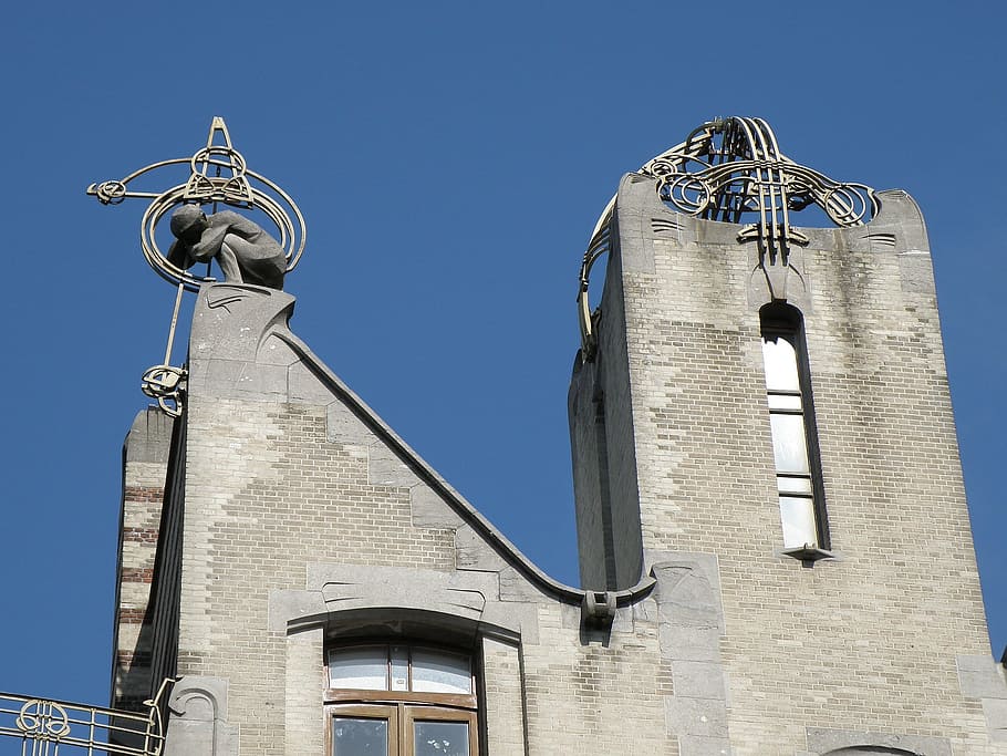 Antwerp, Belgium, Building, Structure, sculpture, art, sky HD wallpaper