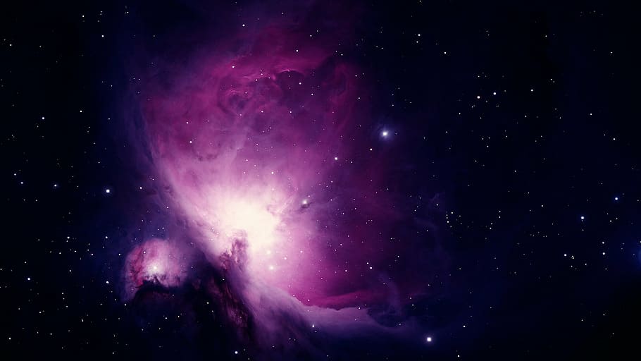 purple star galaxy digital wallpaper, orion nebula, emission nebula