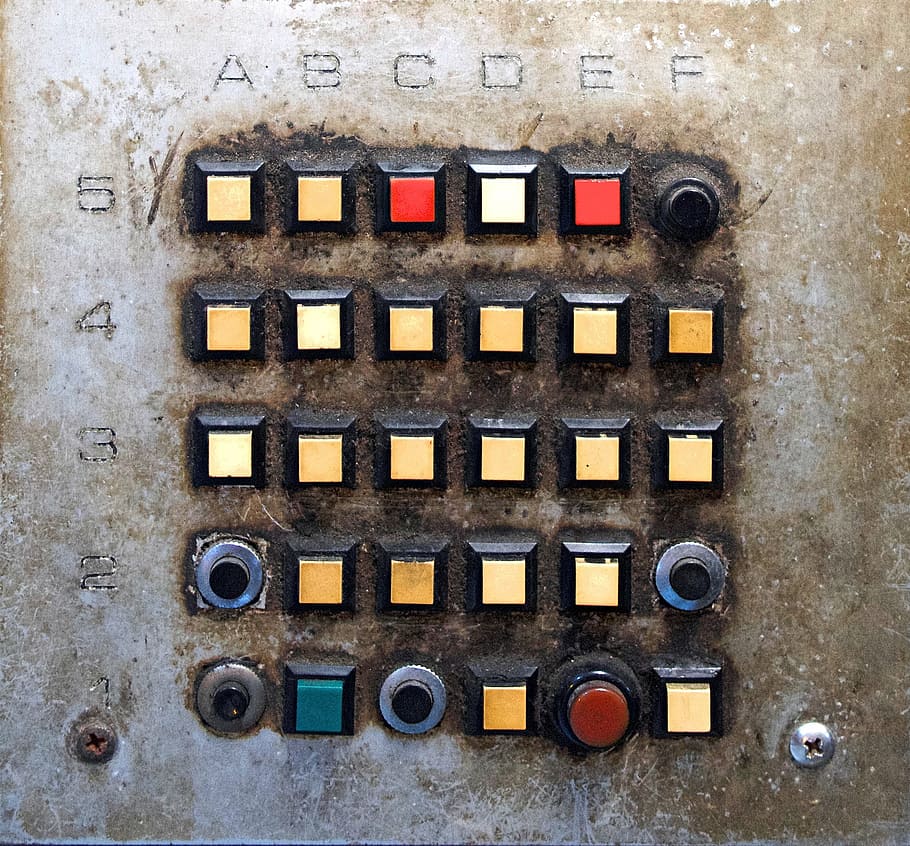 yellow and red control buttons, box, square, round, numbers HD wallpaper
