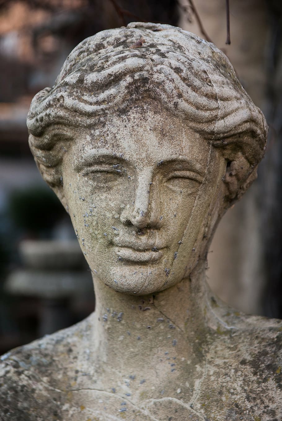 sculpture, face, statue, pierre, stone material, religion, ancient HD wallpaper