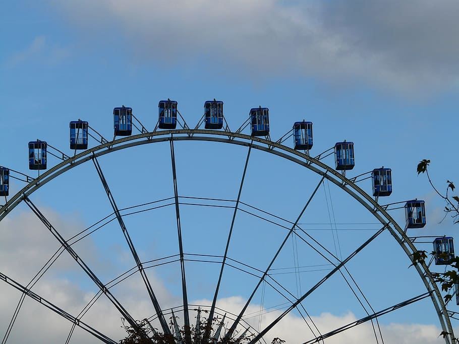 Ferris Wheel, Gondolas, Float, High, huge, folk festival, year market HD wallpaper