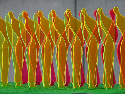 Fluorescent, Crowd, Human, personal, abstract, modern art, colorful HD wallpaper