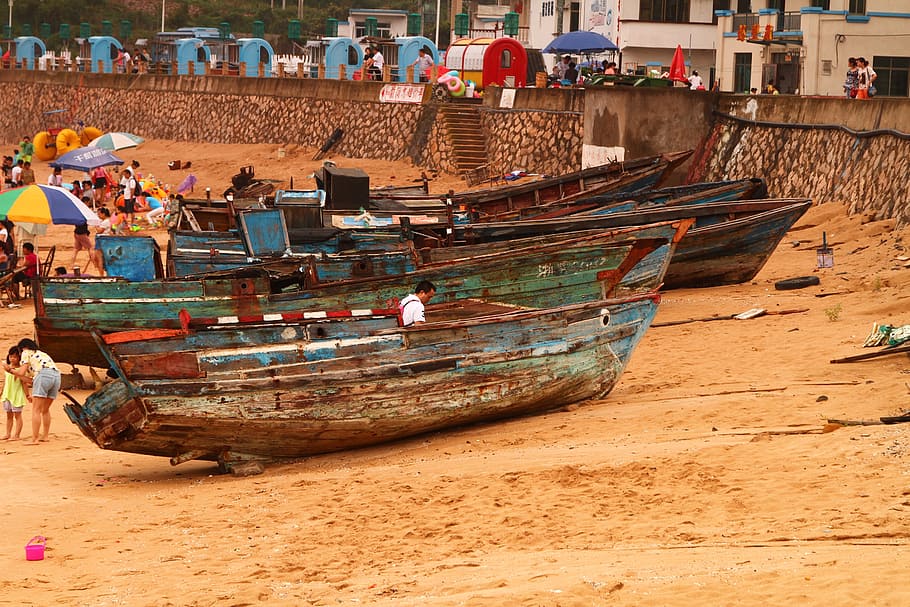 ship, old, beach, nautical vessel, transportation, mode of transportation HD wallpaper
