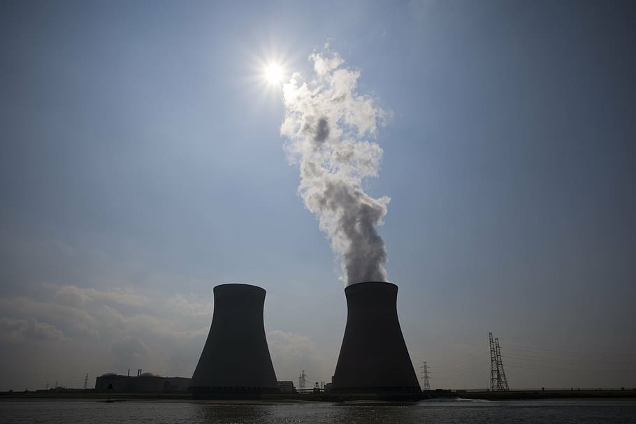 nuclear plant during daytime, nuclear power plant, central, steam, HD wallpaper