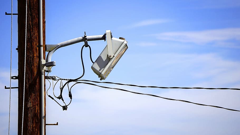 telephone, pole, technology, sky, communication, power, cable, HD wallpaper