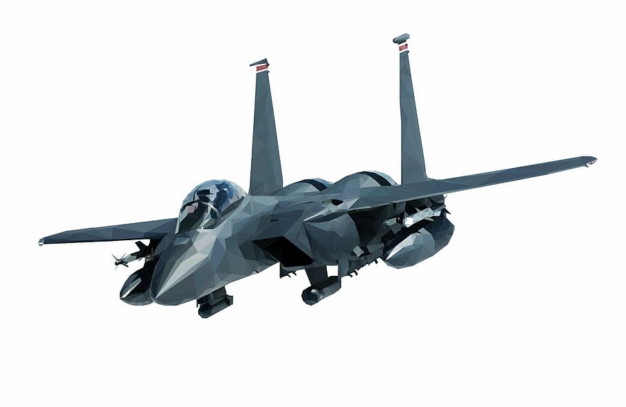 black fighter jet illustration, f-15, airplane, aircraft, military