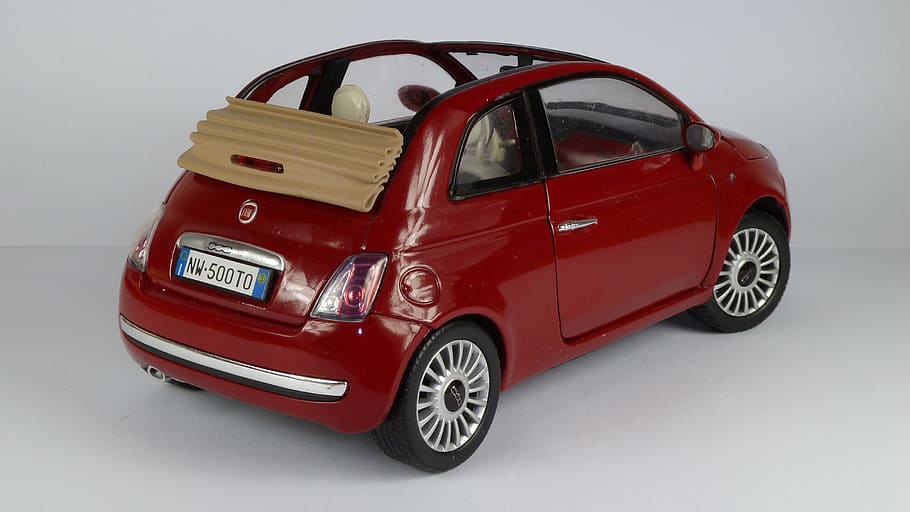 fiat, 500c, nuova, cabrio, 2009, convertible, 1x18, model car, HD wallpaper