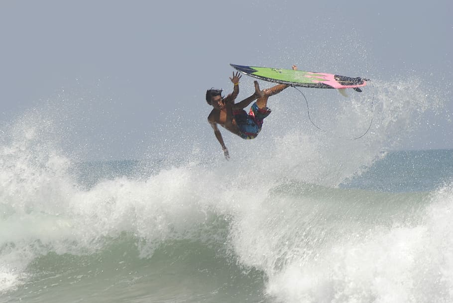 Surfer, Action, Wave, Water, surfboard, ocean, surfing, beach HD wallpaper