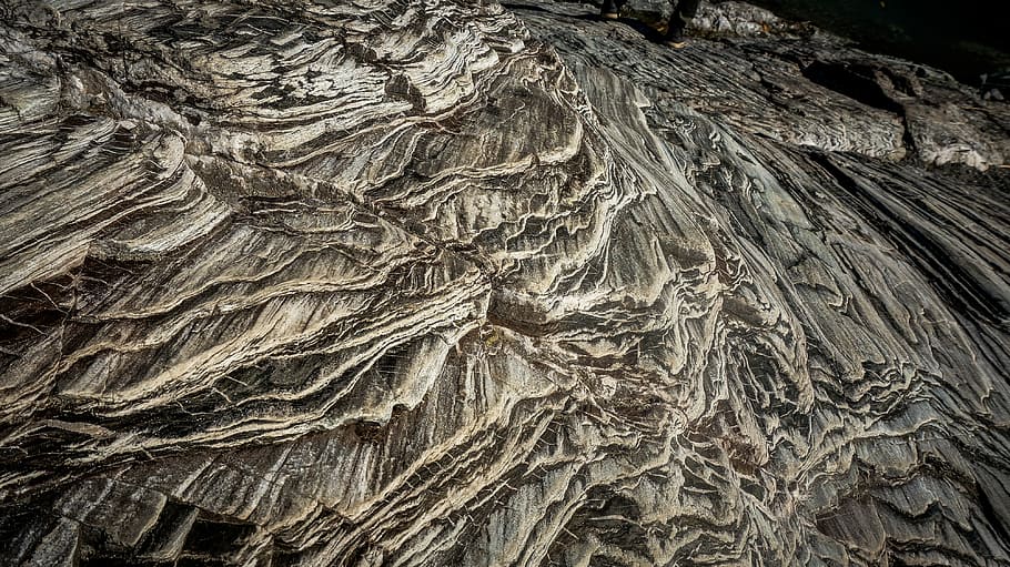 brown rock formation digital art, grey rock formations, landscape HD wallpaper