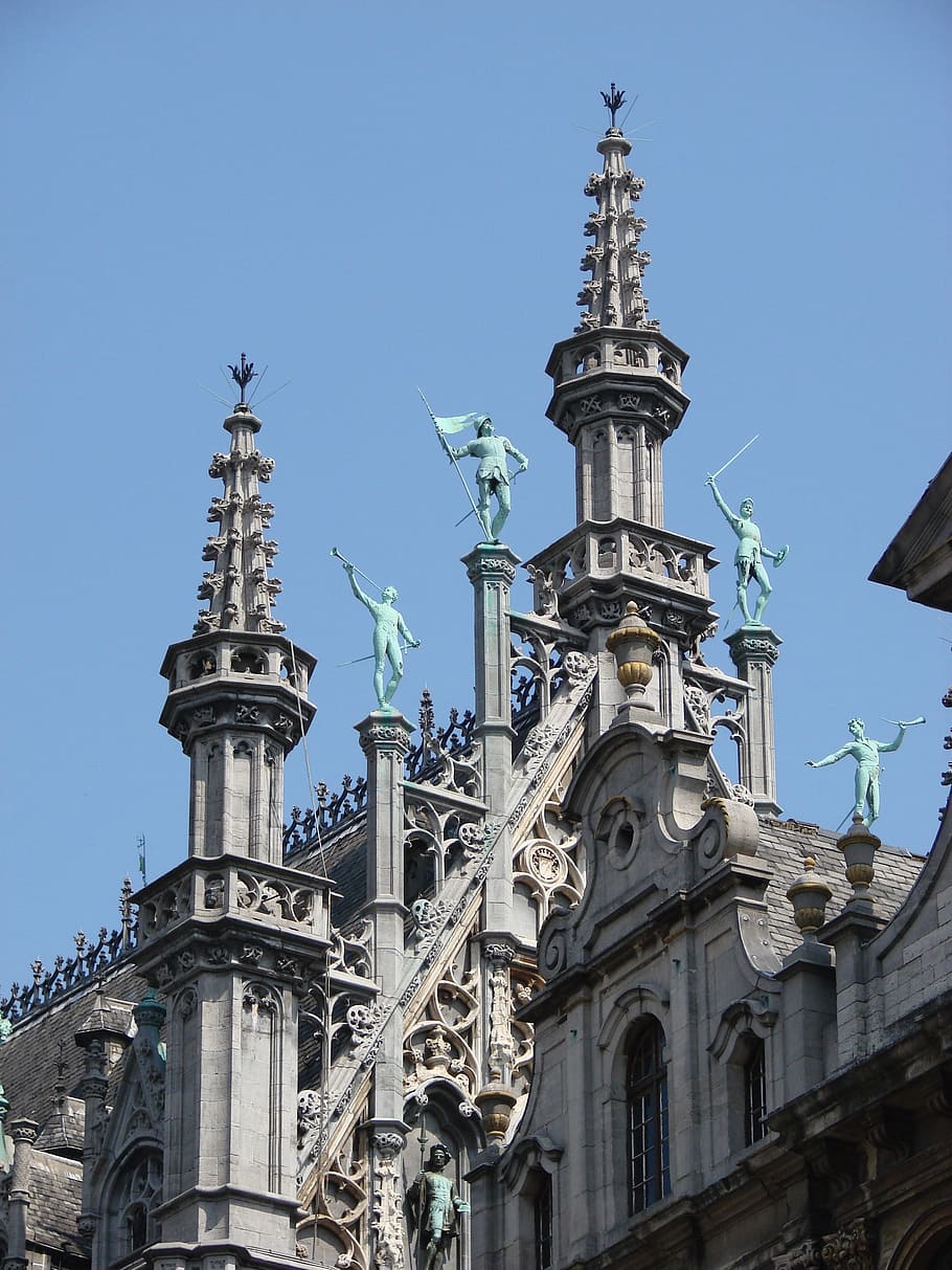 Steeples, Brussels, Belgium, belgian, spires, architecture HD wallpaper