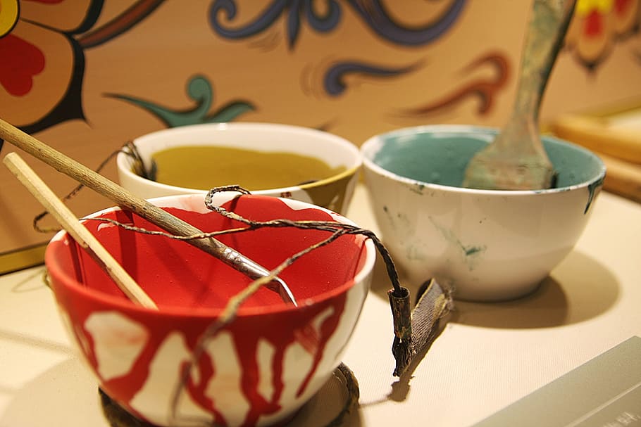 Dyeing, Mono, Paints, bowl, indoors, food and drink, no people HD wallpaper