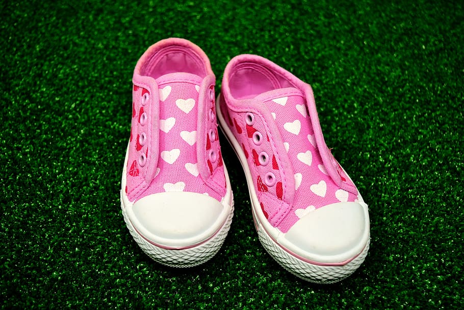 HD wallpaper: pair of pink-and-white flat shoes green grass, children's shoes | Wallpaper Flare