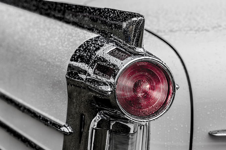 red car headlight, back, vehicle, transportation, automobile HD wallpaper