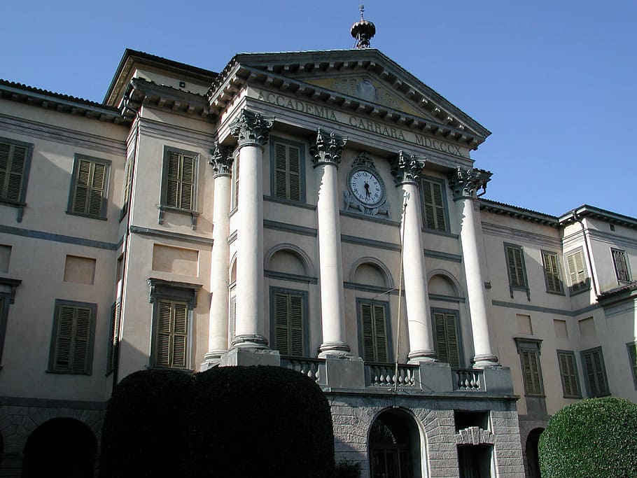 Accademia Carrara in Bergamo, Italy, architecture, building, photos