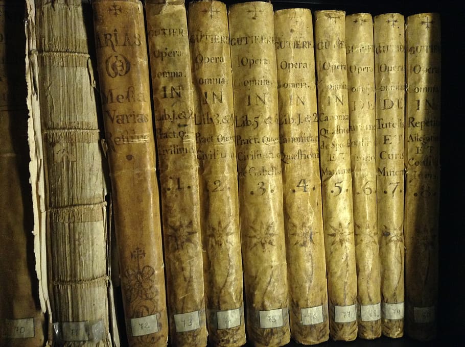 books, old, library, parchment, no people, indoors, large group of objects HD wallpaper