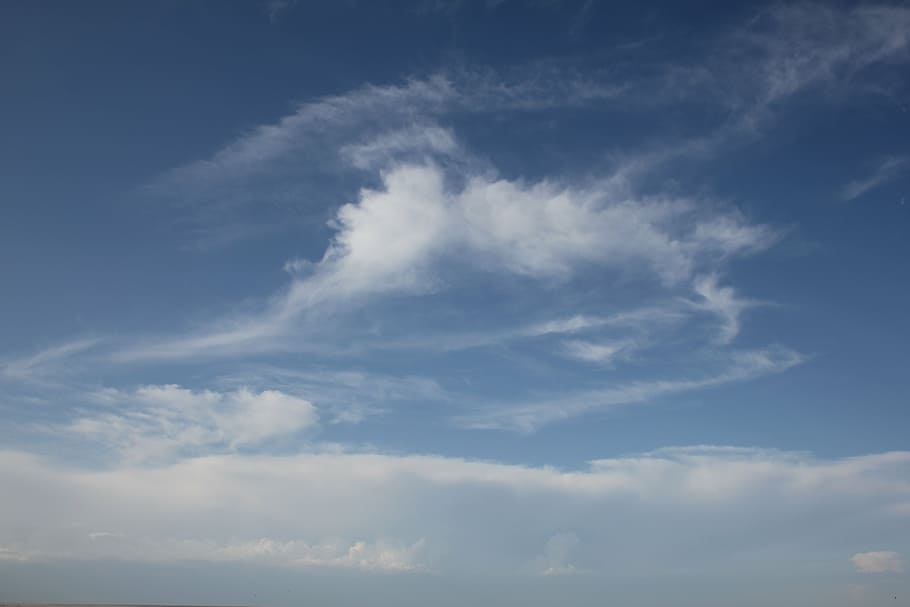 sky, blue, clouds, cloud - sky, beauty in nature, low angle view HD wallpaper