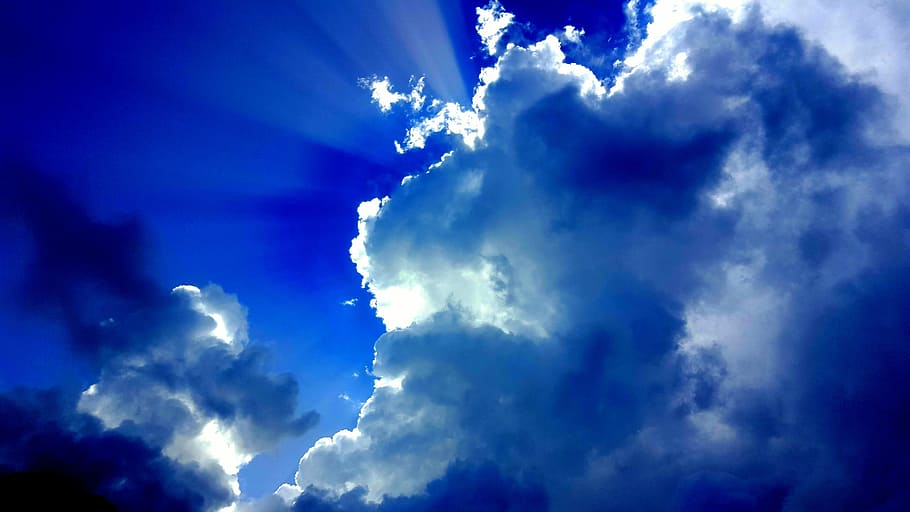 Sky, Sun, Clouds, Nature, Summer, blue, natural, yellow, autumn HD wallpaper