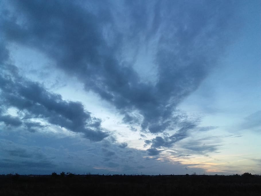 Evening, Clouds, Sky, scenics, nature, cloud - sky, tranquil scene HD wallpaper
