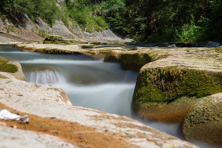 water, river, fluent, scenics - nature, beauty in nature, rock HD wallpaper