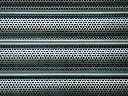 gray metal surface, sheet, holes, roller shutter, perforated sheet HD wallpaper