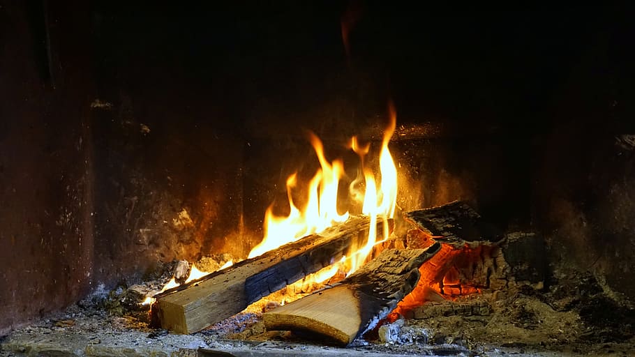 Fire, Fireplace, Home, Winter, Lena, flames, heat, warmth, hot HD wallpaper