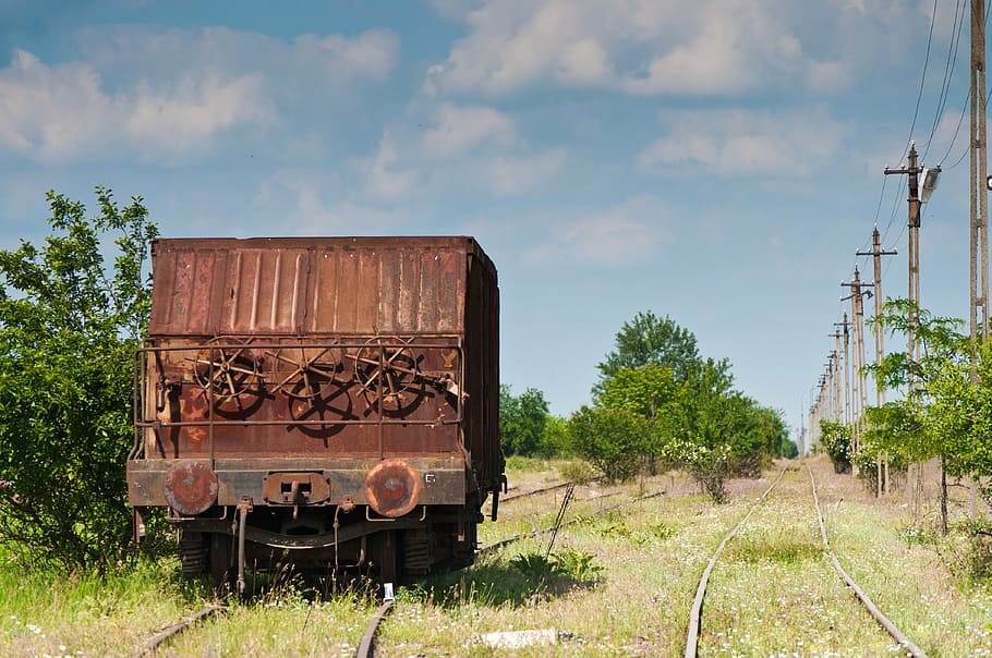 depot, train, railroad, rust, rail transportation, train - vehicle HD wallpaper