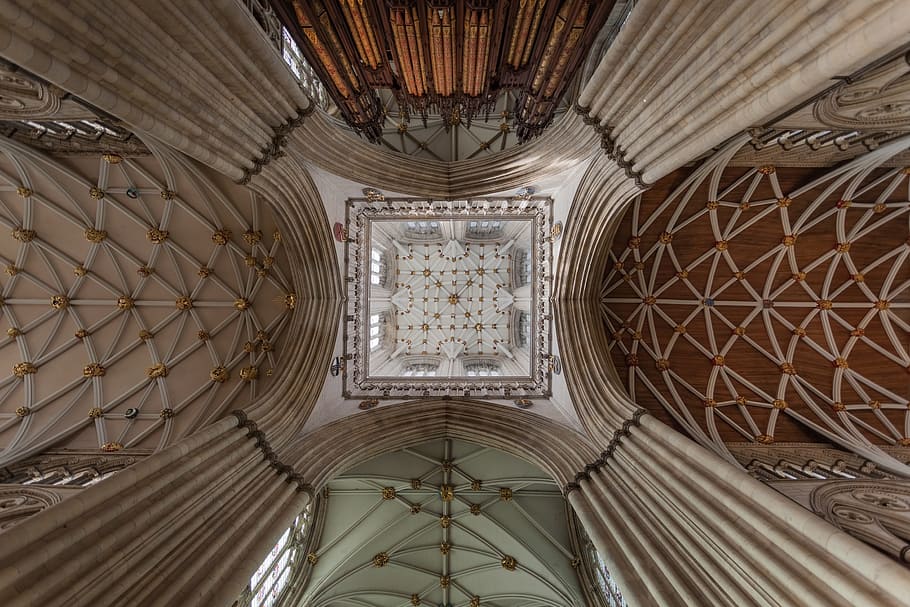 york minster, ceiling, inside, architecture, old, church, built structure HD wallpaper