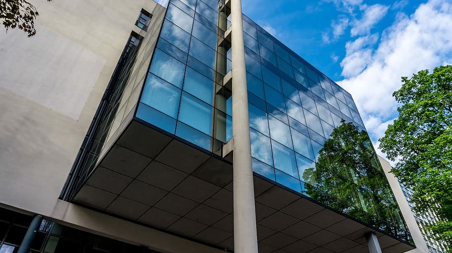 glass, modern, architecture, window, building, reflection, city HD wallpaper