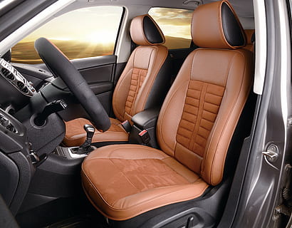 Hd Wallpaper Brown And Black Leather Vehicle Interior Seat Cushion Auto Accessories Flare - Auto Xs Lumbar Support Seat Cushion