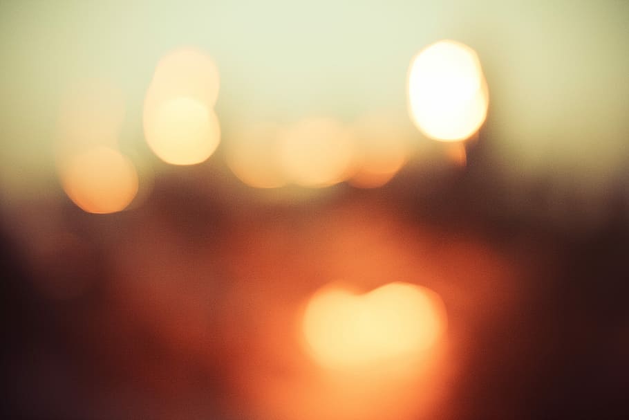 Bokeh Time!, abstract, blurred, colorful, light, lights, orange, HD wallpaper