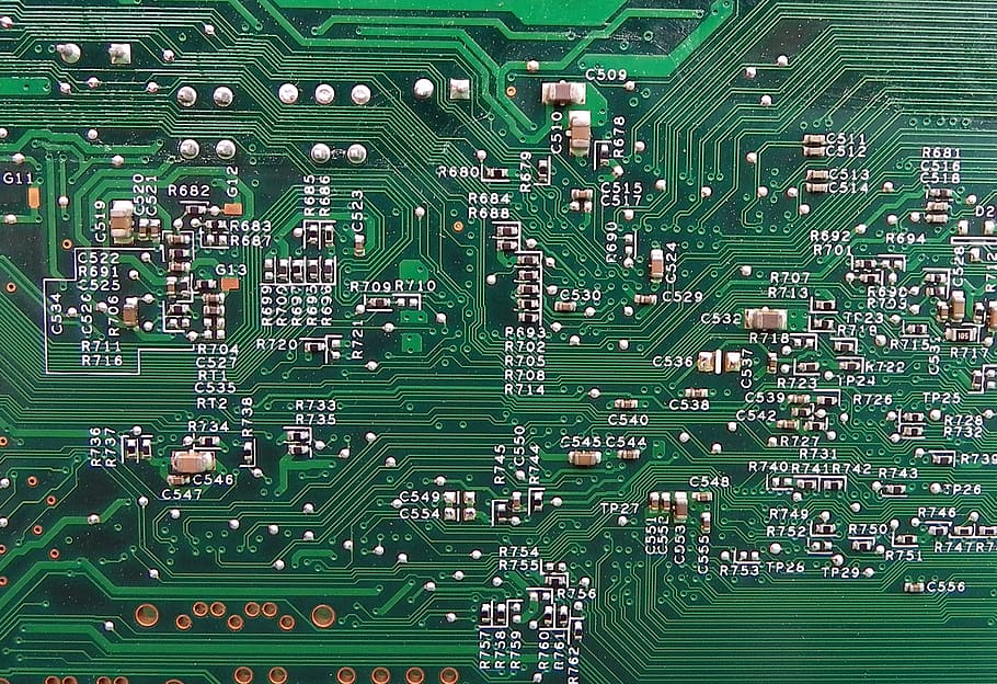 printed, circuit, board, circuit board, technology, green color HD wallpaper