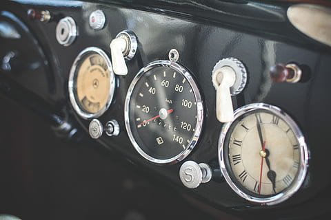 Oldtimer Dashboard, car, speedometer, transportation, vehicle Interior HD wallpaper