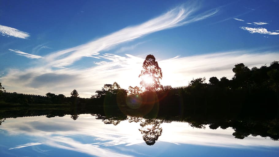 Sunset, Landscape, landscape with sun, sol, afternoon, clouds HD wallpaper