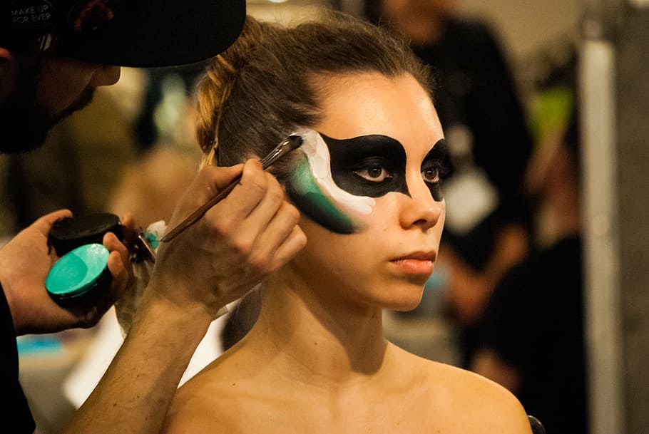 expocosmética, presentation, model, face painting, young, body painting HD wallpaper