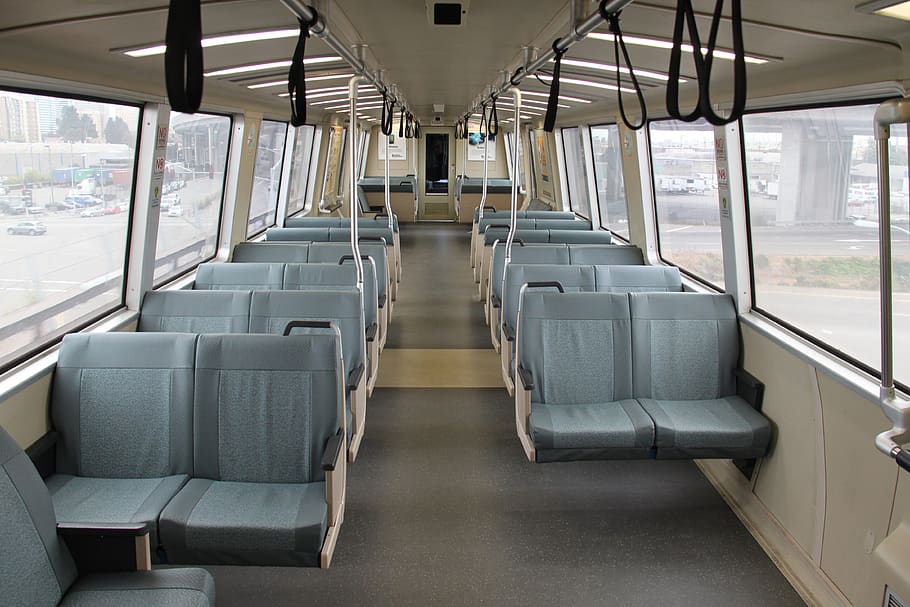 bart, car, interior, train, transit, seating, empty, commute HD wallpaper