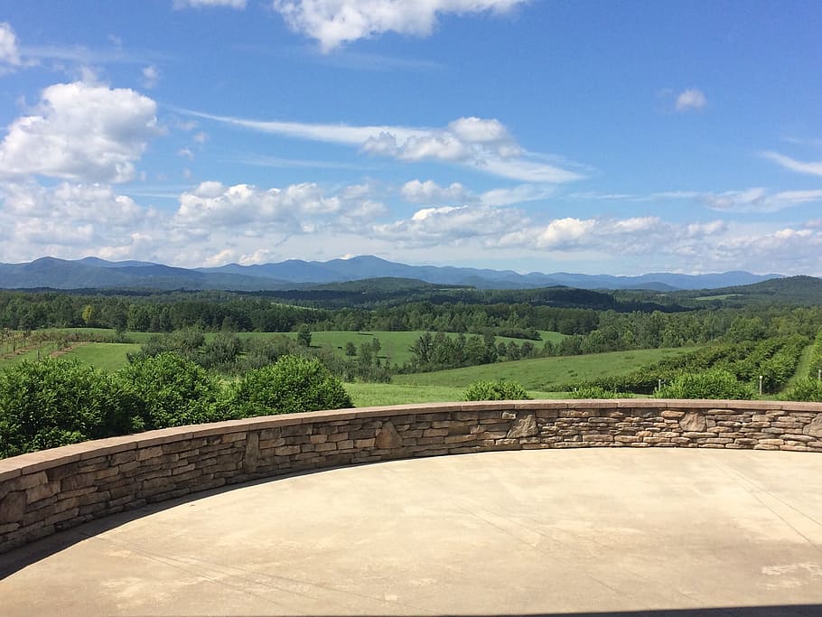 Clouds, Mountains, Trees, Landscape, south carolina, view from chatooga belle farm HD wallpaper