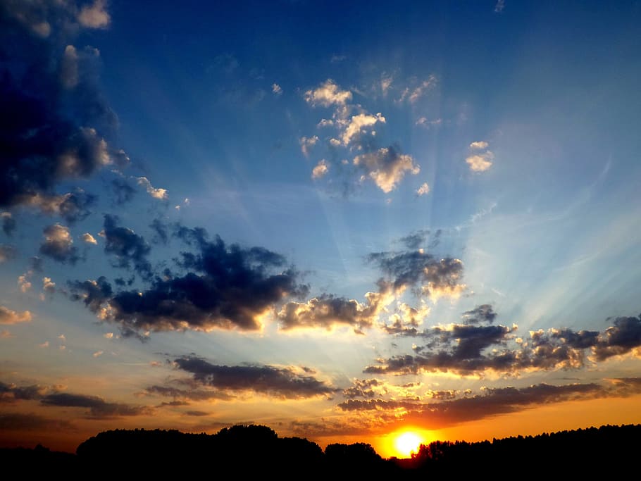 Sunset, Water, Reflection, Twilight, in the evening, shadow HD wallpaper
