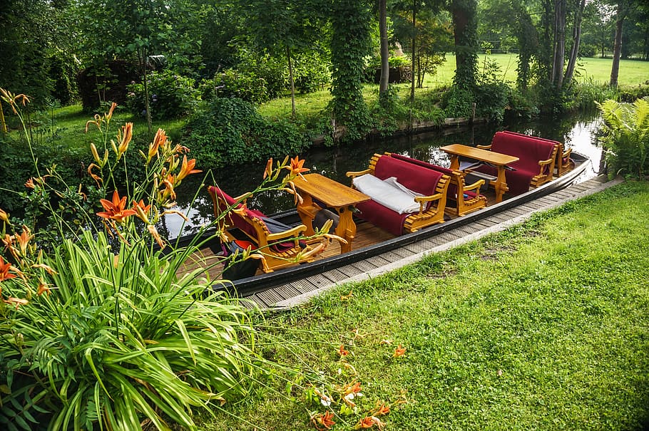spreewald, kahn, boot, water, more, holiday, channel, plant HD wallpaper