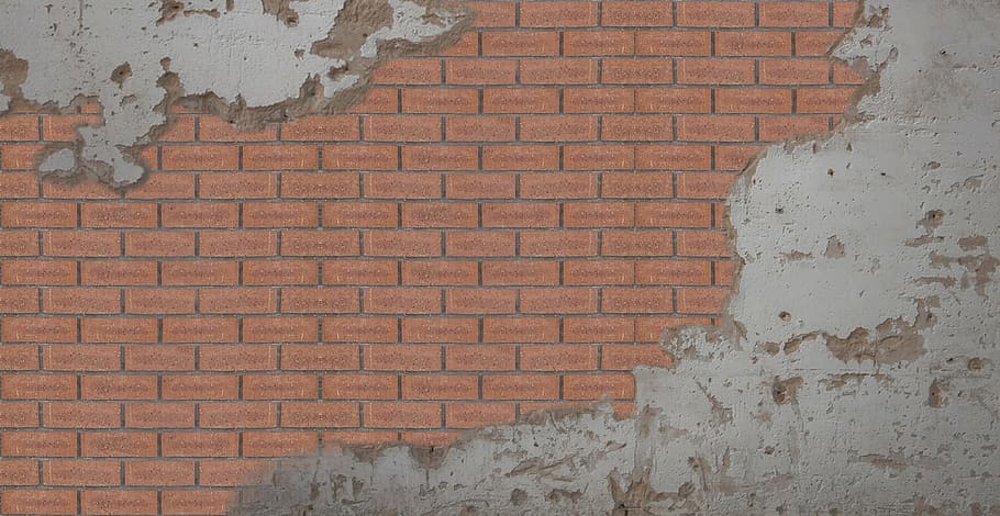 bricks, plaster, industrial, wall - building feature, built structure HD wallpaper