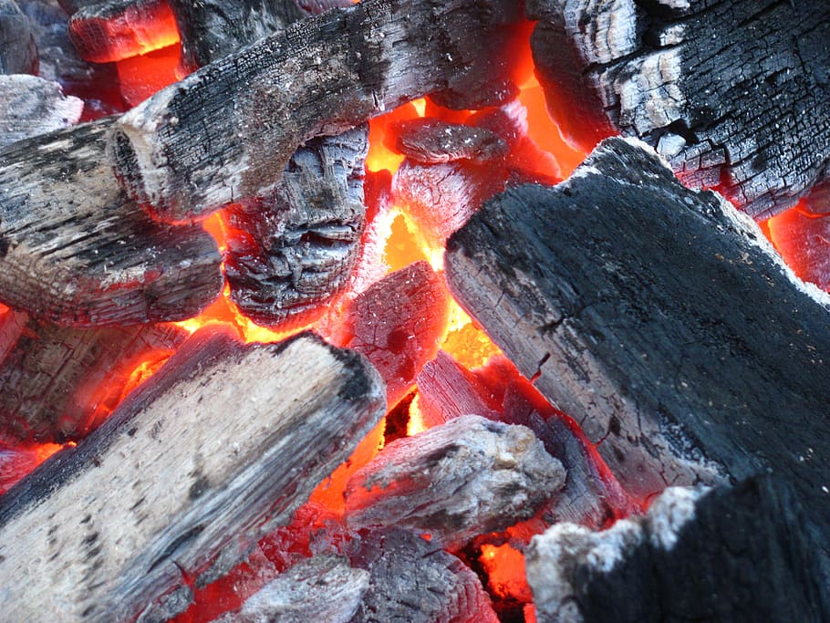 campfire, bbq, barbecue, flame, outdoor, bonfire, heat, glowing HD wallpaper