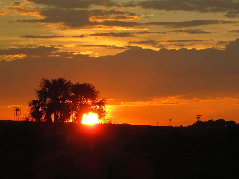 sunset, ranger, landscape, sky, orange color, silhouette, beauty in nature HD wallpaper
