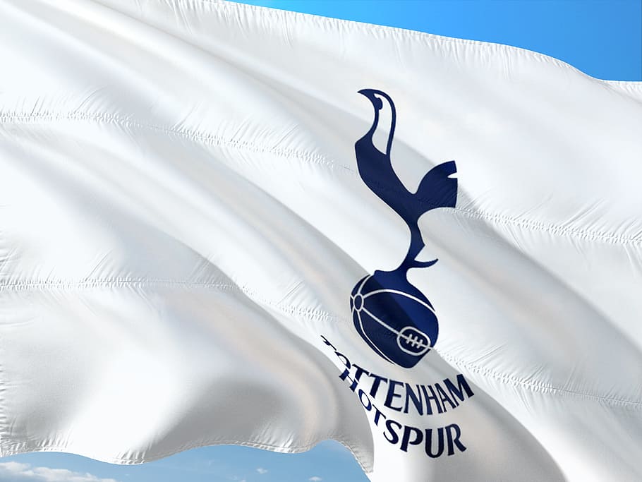 white Tottenham Hotspur flag, football, soccer, europe, uefa