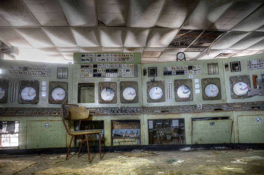 white analog clocks near parson chair, indoors, abandoned, old HD wallpaper