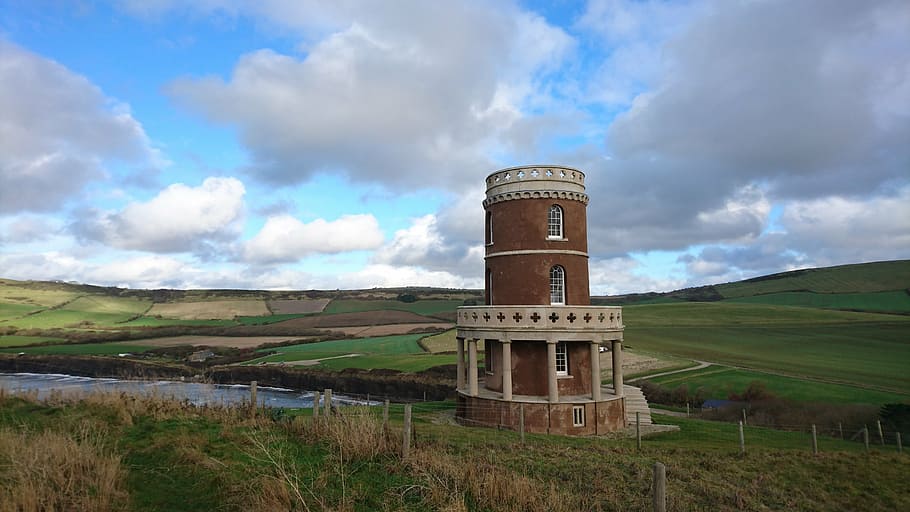 tower, coast, hill, nature, landscape, grass, scenics, cloud - Sky HD wallpaper